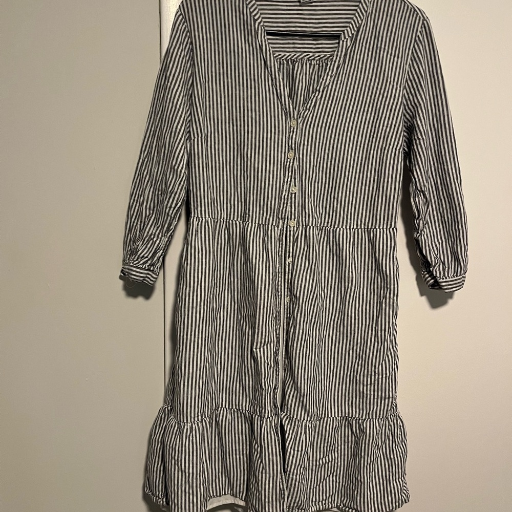 Old Navy Blue and White Striped Shirt Dress